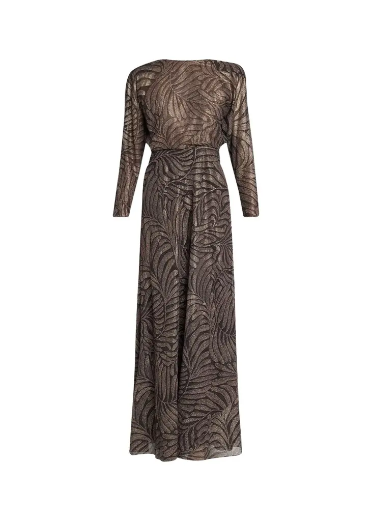Ralph Lauren Collection Shannen Foiled Chiffon Evening Dress