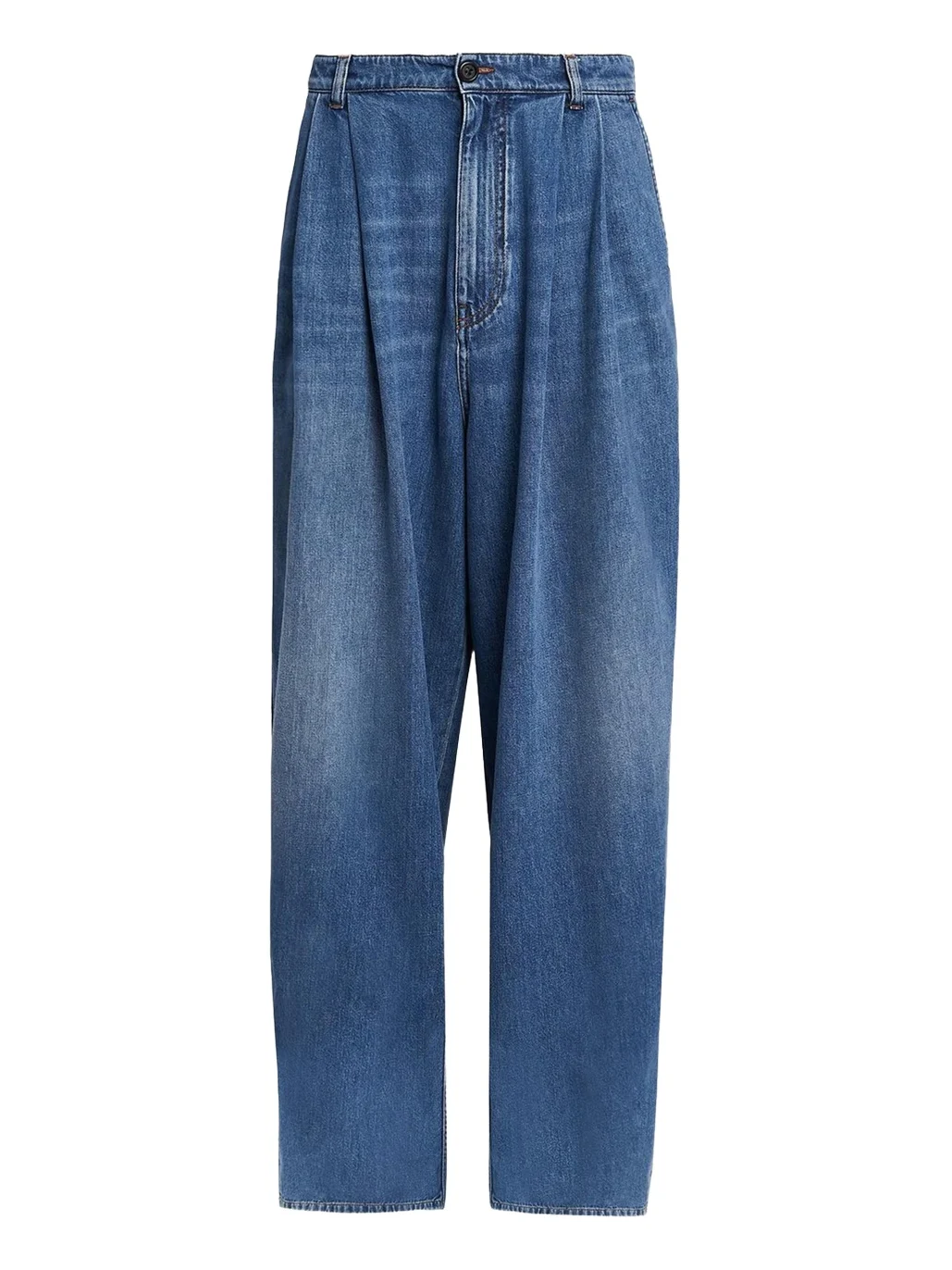 Pleated-Front High-Rise Wide-Leg Jeans Pleated-Front High-Rise Wide-Leg Jeans