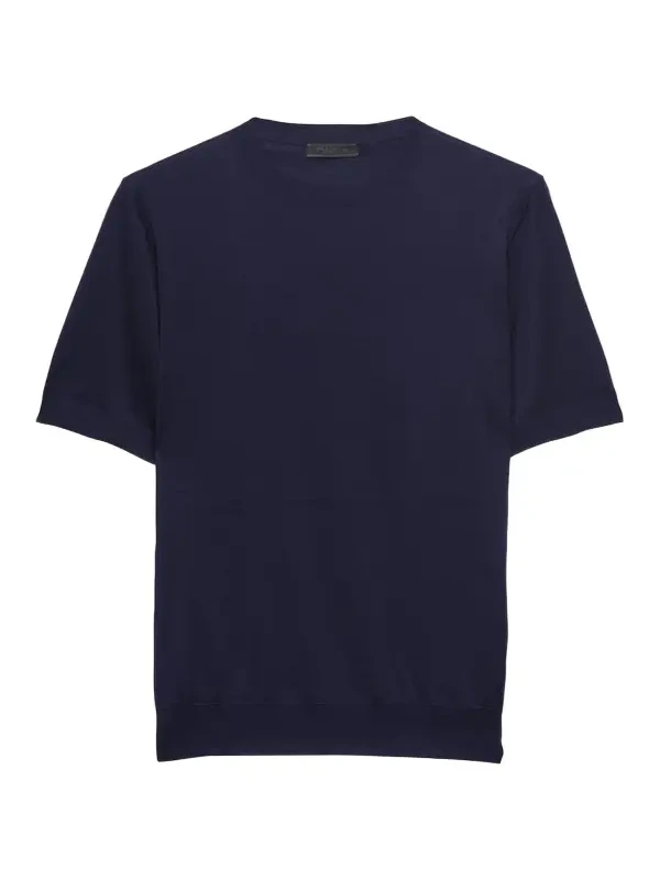 Prada Men's Silk Knit Short-Sleeve Crewneck Sweater