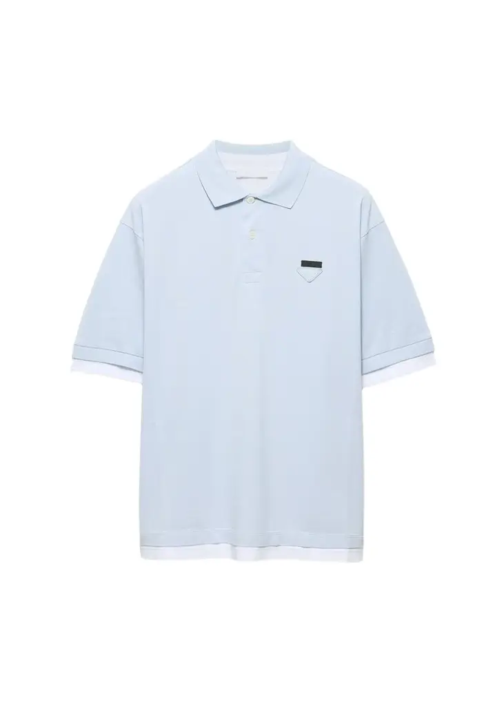 Prada Men's Double-Layer Polo Shirt | Image 1 Prada Men's Double-Layer Polo Shirt | Image 1