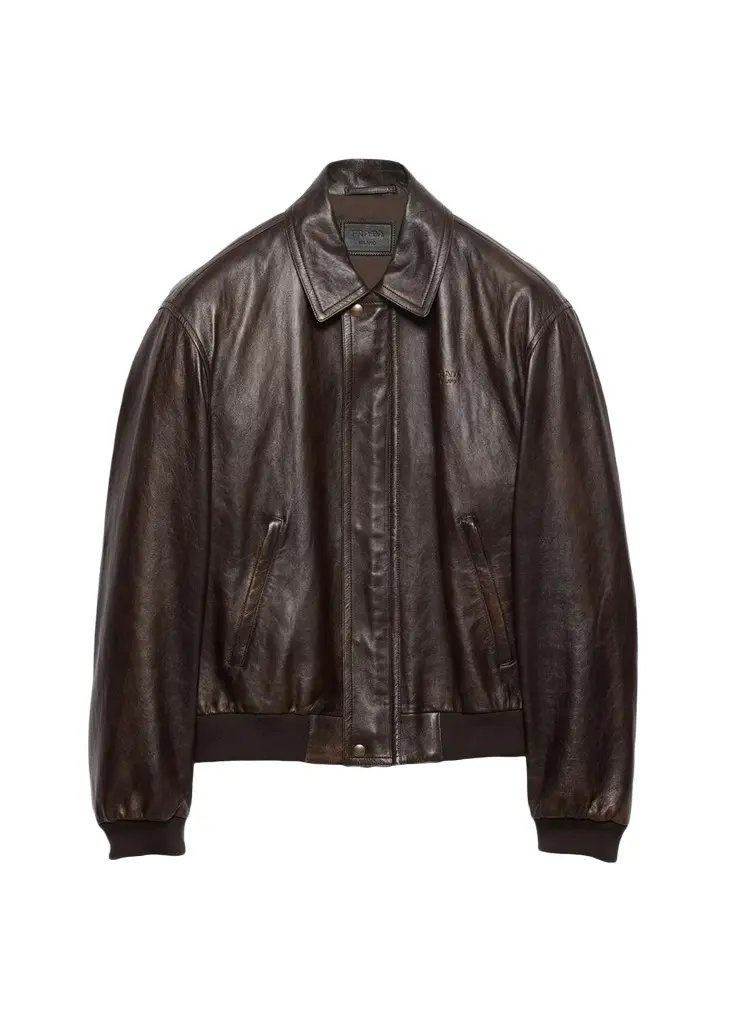 Prada Men's Napa Leather Full-Zip Jacket | Image 1 Prada Men's Napa Leather Full-Zip Jacket | Image 1