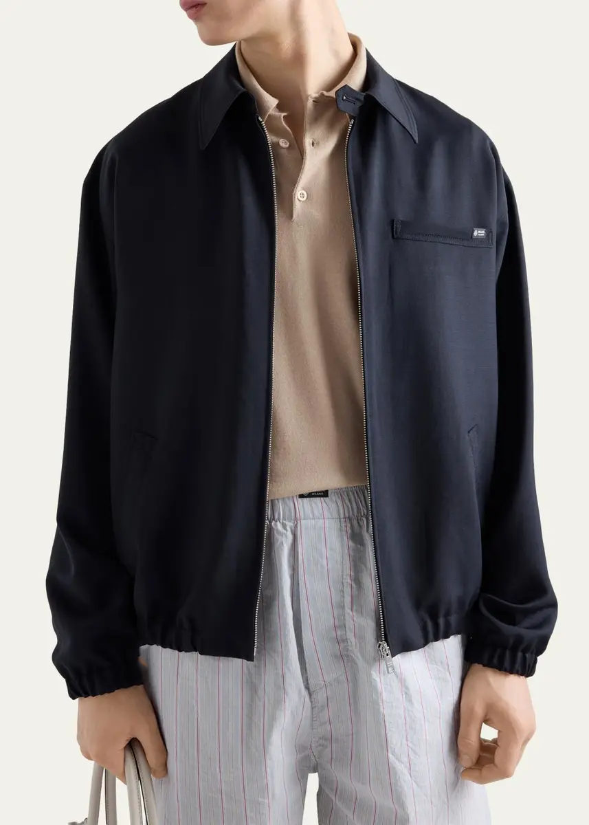 Prada Men's Wool and Mohair Blouson | Thumbnail 4 Prada Men's Wool and Mohair Blouson | Thumbnail 4