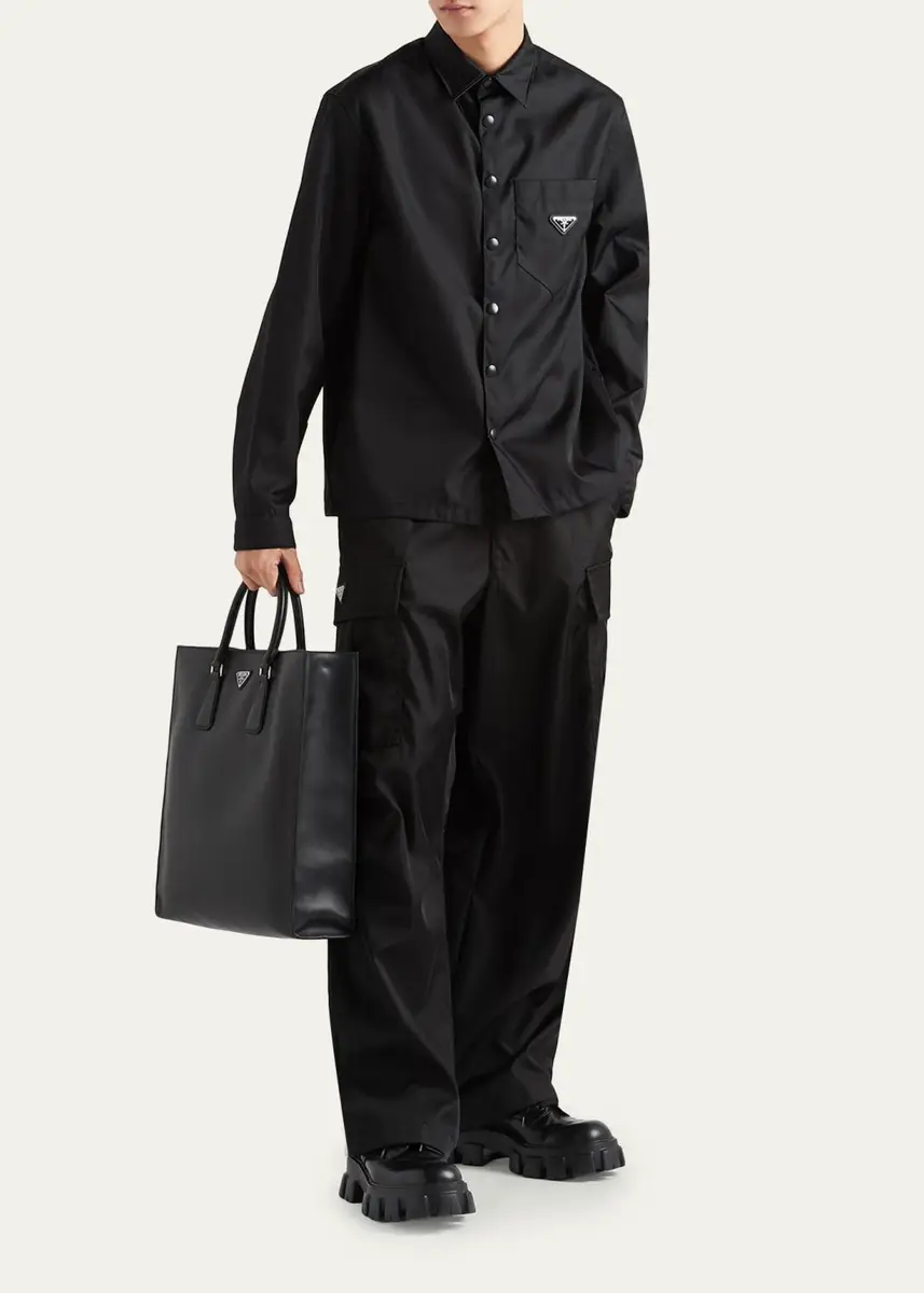 Prada Men's Re-Nylon Button-Front Shirt | Thumbnail 2 Prada Men's Re-Nylon Button-Front Shirt | Thumbnail 2