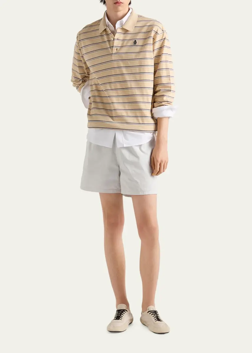 Prada Men's Cotton Oxford Embroidered-Logo Shirt | Thumbnail 2 Prada Men's Cotton Oxford Embroidered-Logo Shirt | Thumbnail 2