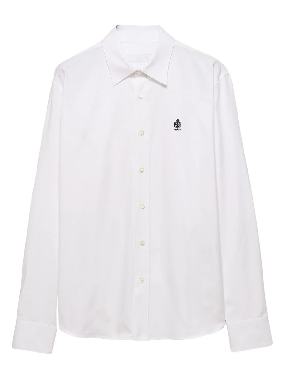 Men's Cotton Oxford Embroidered-Logo Shirt