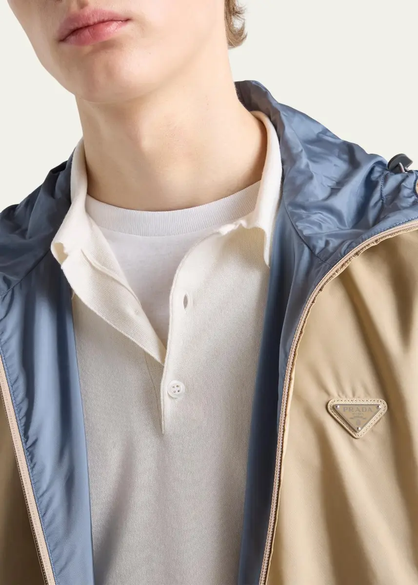 Prada Men's Cashmere and Silk Knit Short-Sleeve Polo Shirt | Thumbnail 5 Prada Men's Cashmere and Silk Knit Short-Sleeve Polo Shirt | Thumbnail 5