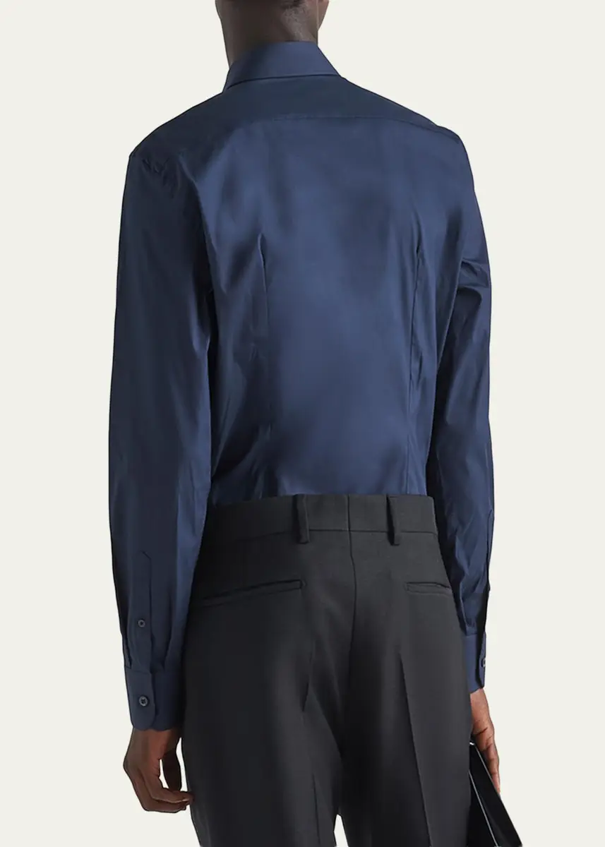 Prada Men's Poplin Stretch Sport Shirt | Thumbnail 3 Prada Men's Poplin Stretch Sport Shirt | Thumbnail 3