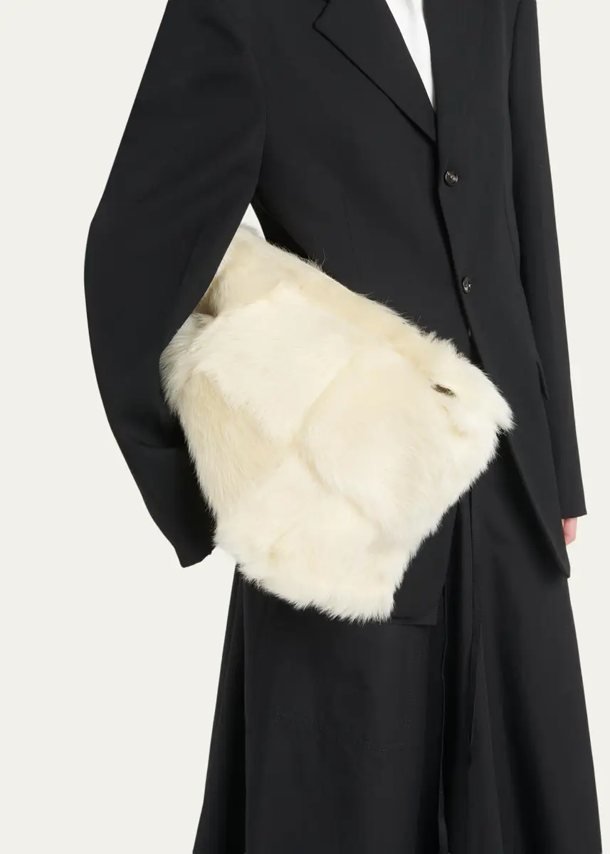 Bottega Veneta Cabat Check Shearling Clutch Bag | Thumbnail 2 Bottega Veneta Cabat Check Shearling Clutch Bag | Thumbnail 2