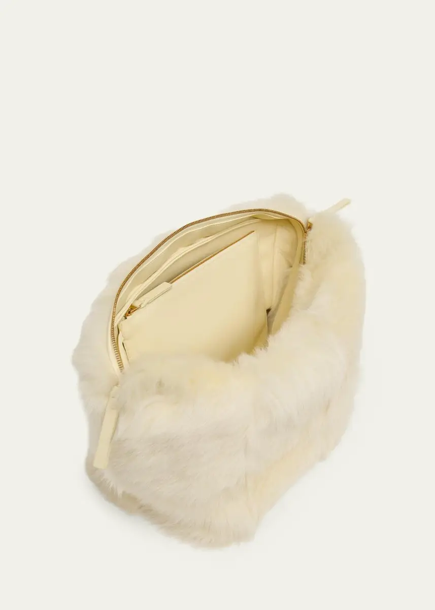 Bottega Veneta Cabat Check Shearling Clutch Bag | Thumbnail 4 Bottega Veneta Cabat Check Shearling Clutch Bag | Thumbnail 4