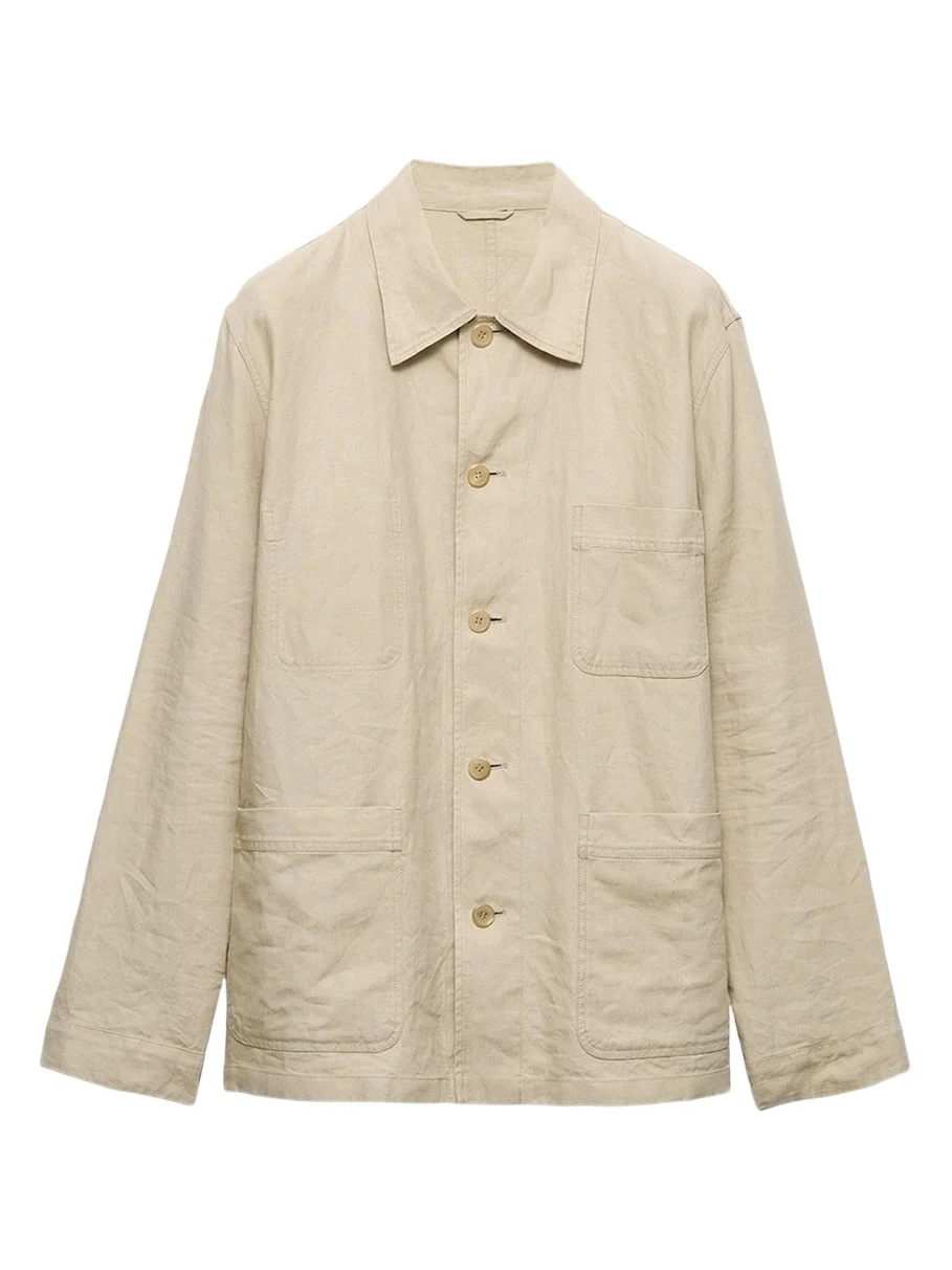 Prada Men's Washed Linen Safari Jacket