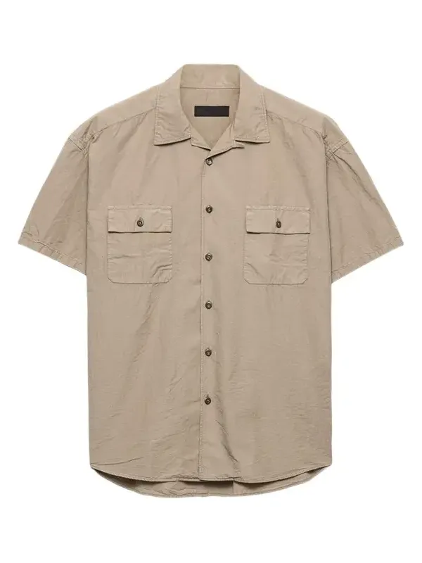 Men's Cotton and Linen Short-Sleeve Shirt