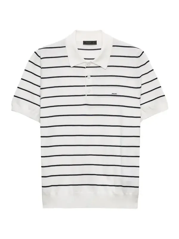 Men's Cotton Knit Pinstripe Polo Shirt