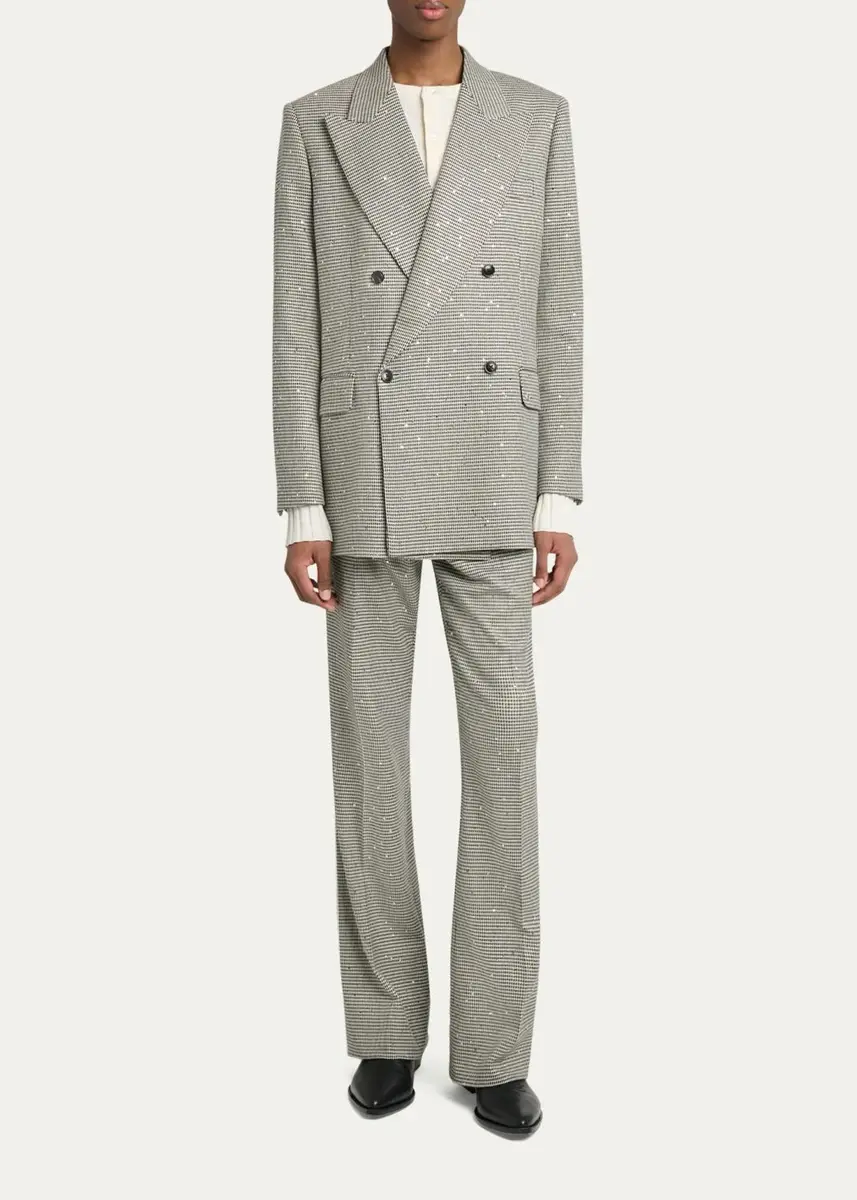 AMIRI Men's MA Fit Houndstooth Sequin Trousers | Thumbnail 2
