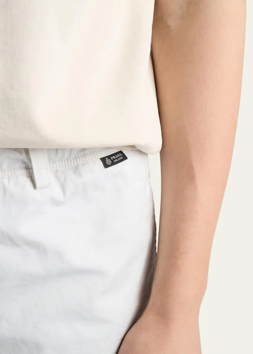 Prada Men's Cotton Twill Stretch Swim Trunks | Thumbnail 5 Prada Men's Cotton Twill Stretch Swim Trunks | Thumbnail 5