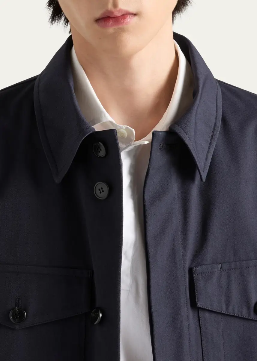 Prada Men's Technical Twill Shirt Jacket | Thumbnail 5 Prada Men's Technical Twill Shirt Jacket | Thumbnail 5