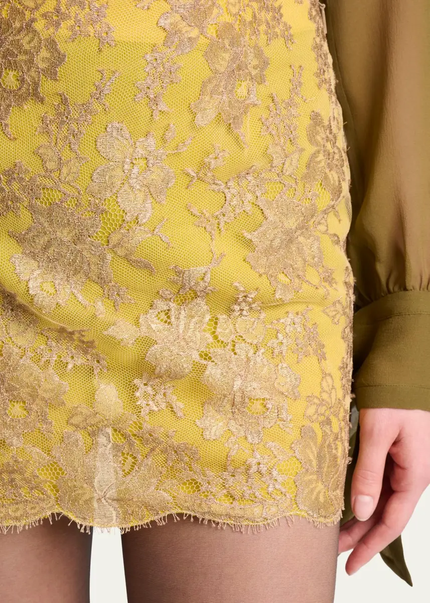 Saint Laurent Lace Mini Skirt | Thumbnail 5 Saint Laurent Lace Mini Skirt | Thumbnail 5
