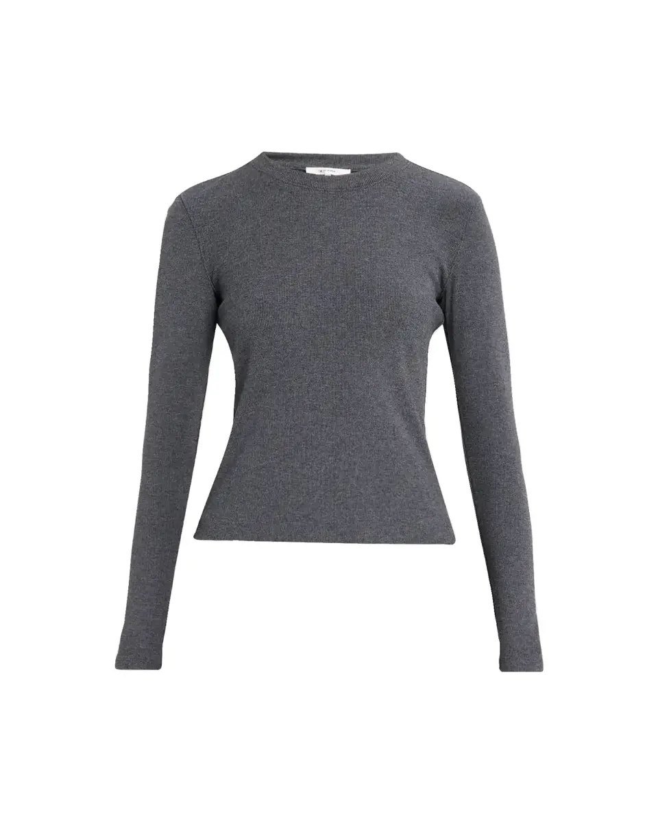 Frame The Long-Sleeve Rib Crewneck Top | Thumbnail 2 Frame The Long-Sleeve Rib Crewneck Top | Thumbnail 2
