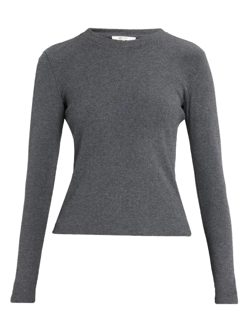 The Long-Sleeve Rib Crewneck Top The Long-Sleeve Rib Crewneck Top
