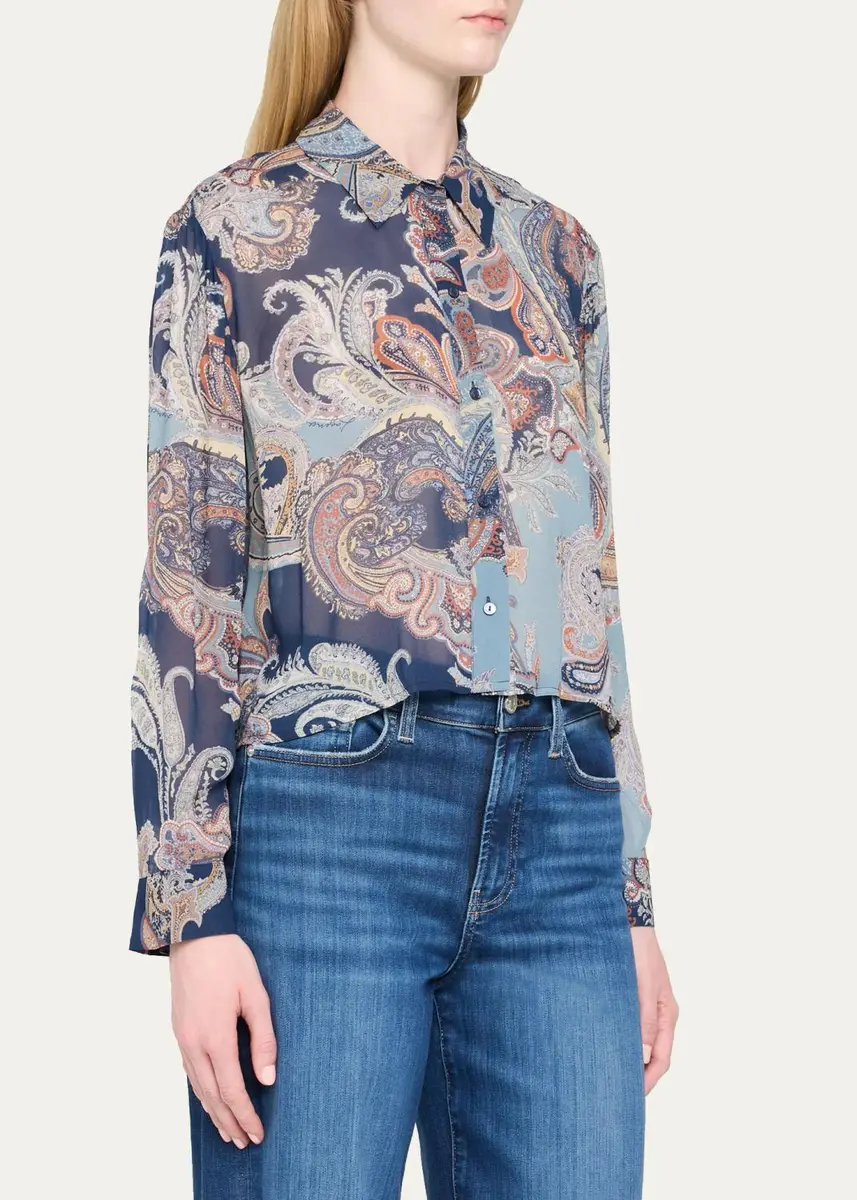 L'Agence Cosette Cropped Button-Front Shirt | Thumbnail 4 L'Agence Cosette Cropped Button-Front Shirt | Thumbnail 4
