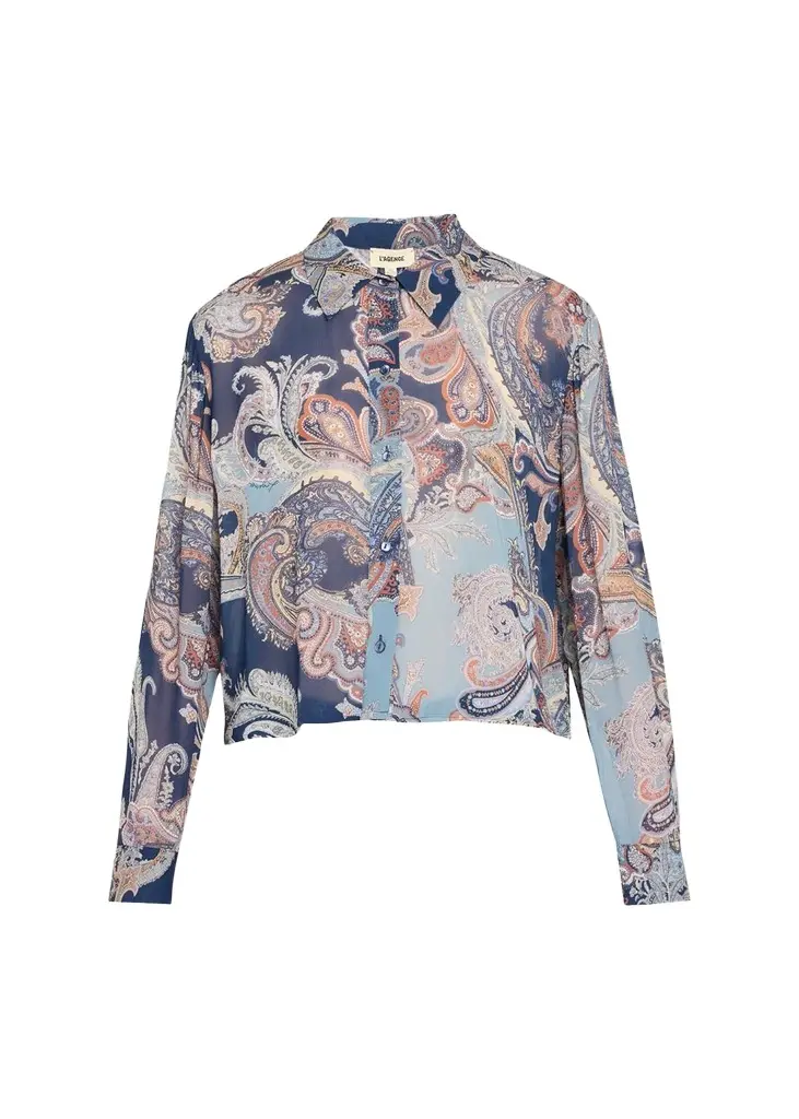 L'Agence Cosette Cropped Button-Front Shirt