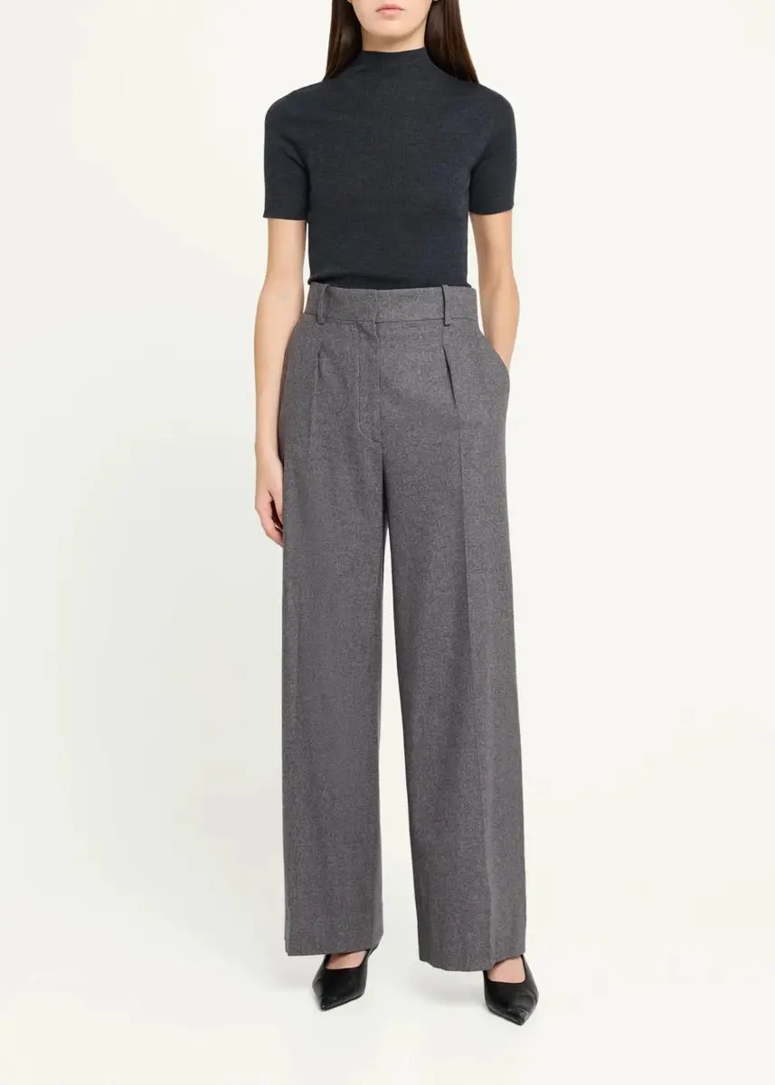 Theory Leenda Regal Merino Wool Short-Sleeve Mock-Neck Top | Thumbnail 6