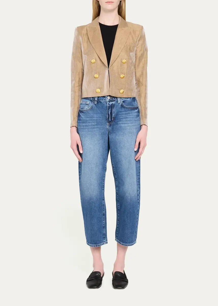 L'Agence Inez Cropped Metallic Blazer | Thumbnail 2 L'Agence Inez Cropped Metallic Blazer | Thumbnail 2