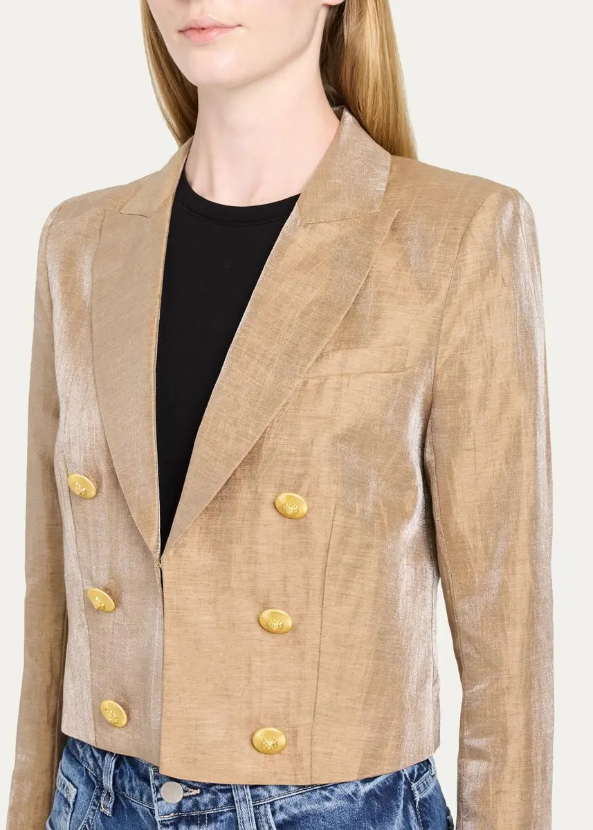 L'Agence Inez Cropped Metallic Blazer | Thumbnail 5 L'Agence Inez Cropped Metallic Blazer | Thumbnail 5