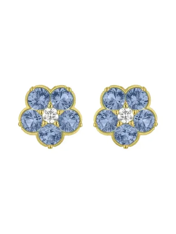18K Wild Child Sapphire and Diamond Stud Earrings, Blue 18K Wild Child Sapphire and Diamond Stud Earrings, Blue