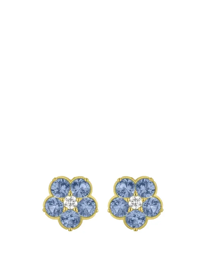 Paul Morelli 18K Wild Child Sapphire and Diamond Stud Earrings, Blue