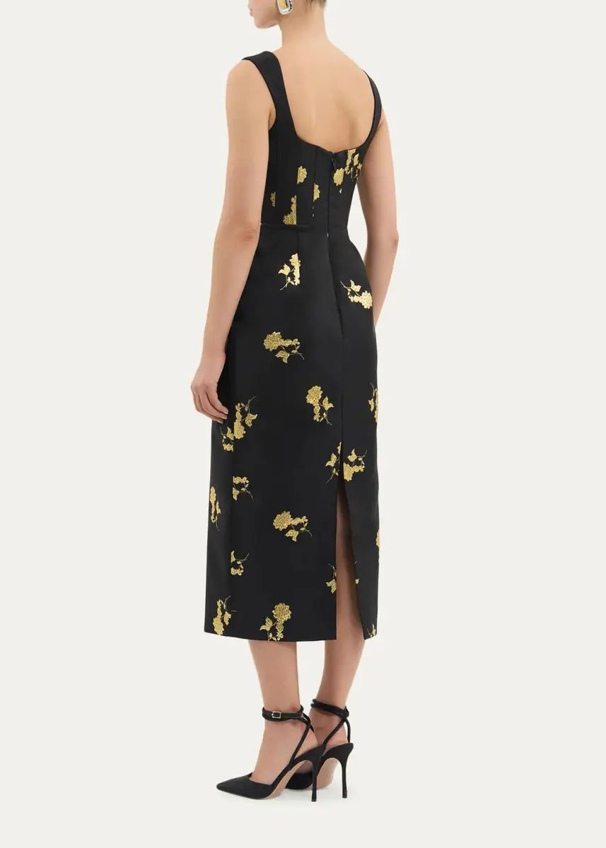 Rebecca Vallance Mariya Floral Jacquard Midi Dress | Thumbnail 3 Rebecca Vallance Mariya Floral Jacquard Midi Dress | Thumbnail 3