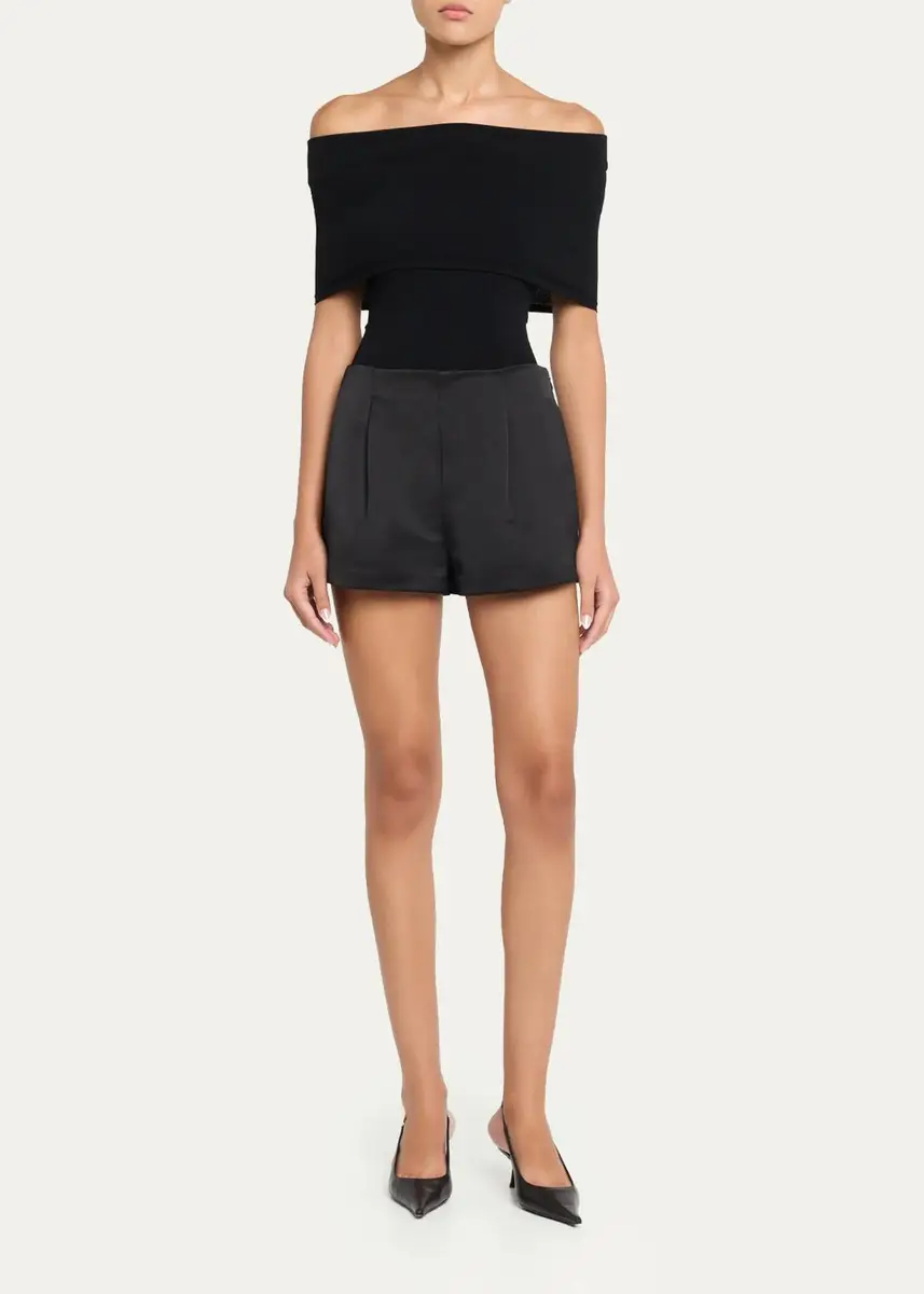 Ulla Johnson Isa High-Rise Satin Shorts | Thumbnail 2 Ulla Johnson Isa High-Rise Satin Shorts | Thumbnail 2