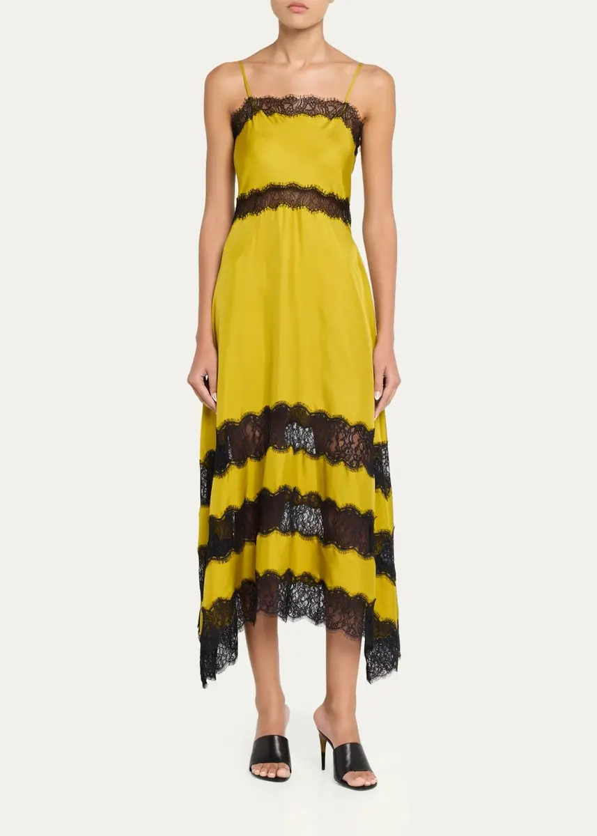 Ulla Johnson Coco Lace-Trimmed Silk Dress | Thumbnail 2 Ulla Johnson Coco Lace-Trimmed Silk Dress | Thumbnail 2