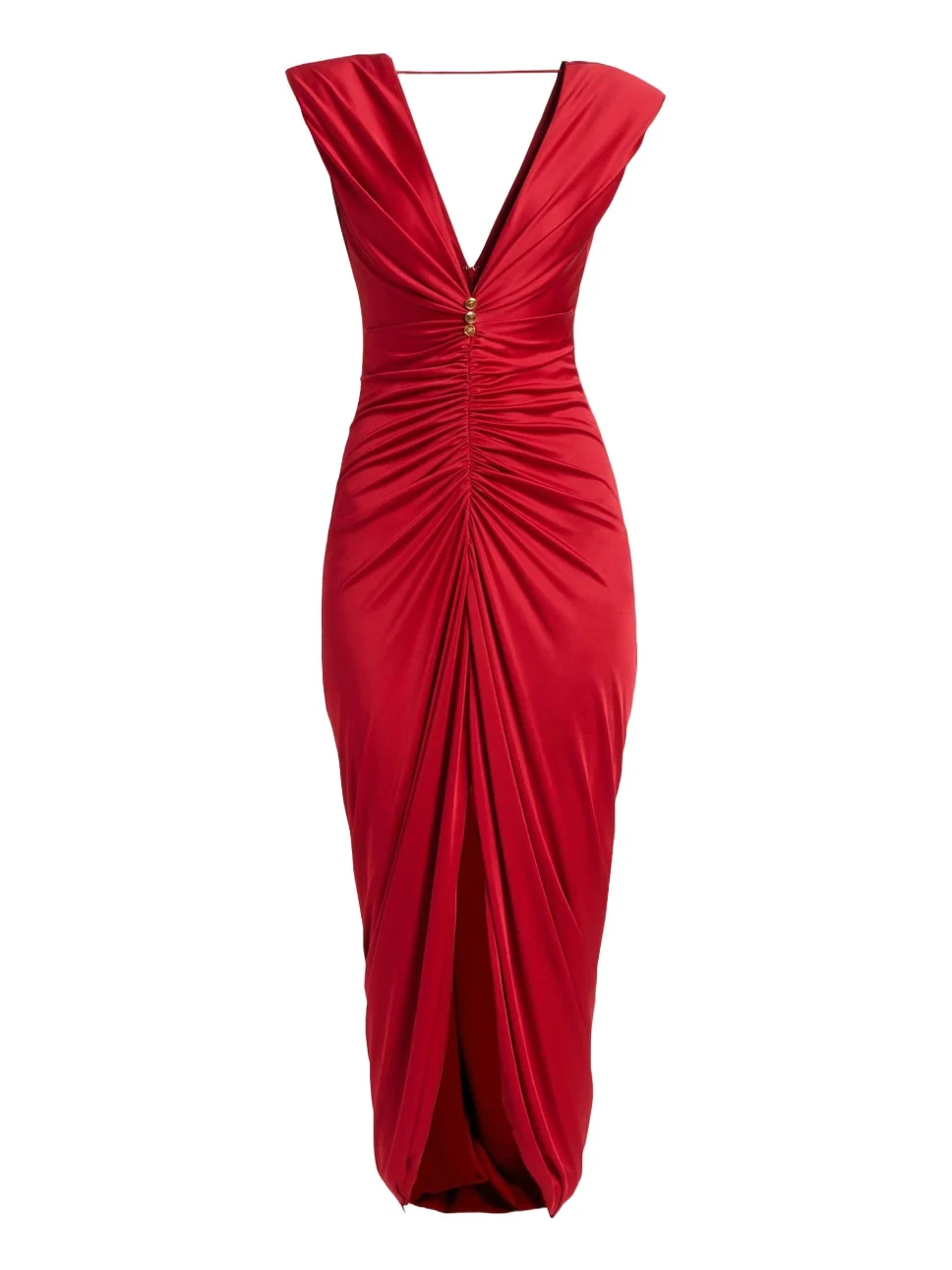 Ruched Tulip-Hem Gown