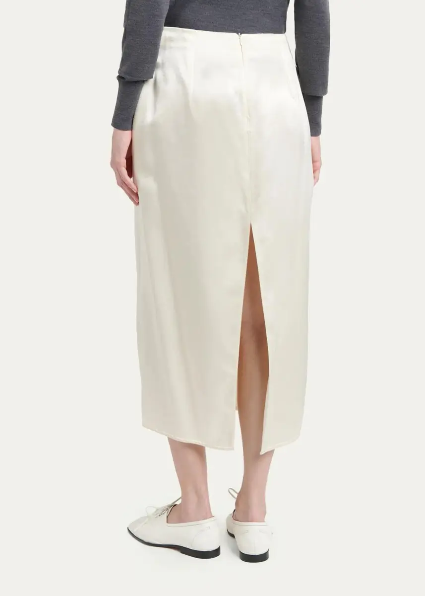Bottega Veneta V-Waist Satin Midi Skirt | Thumbnail 3 Bottega Veneta V-Waist Satin Midi Skirt | Thumbnail 3