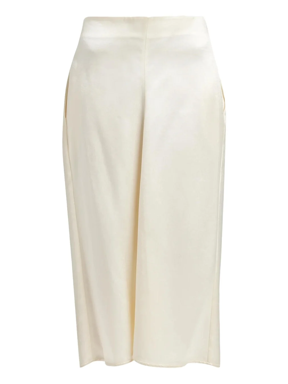 V-Waist Satin Midi Skirt