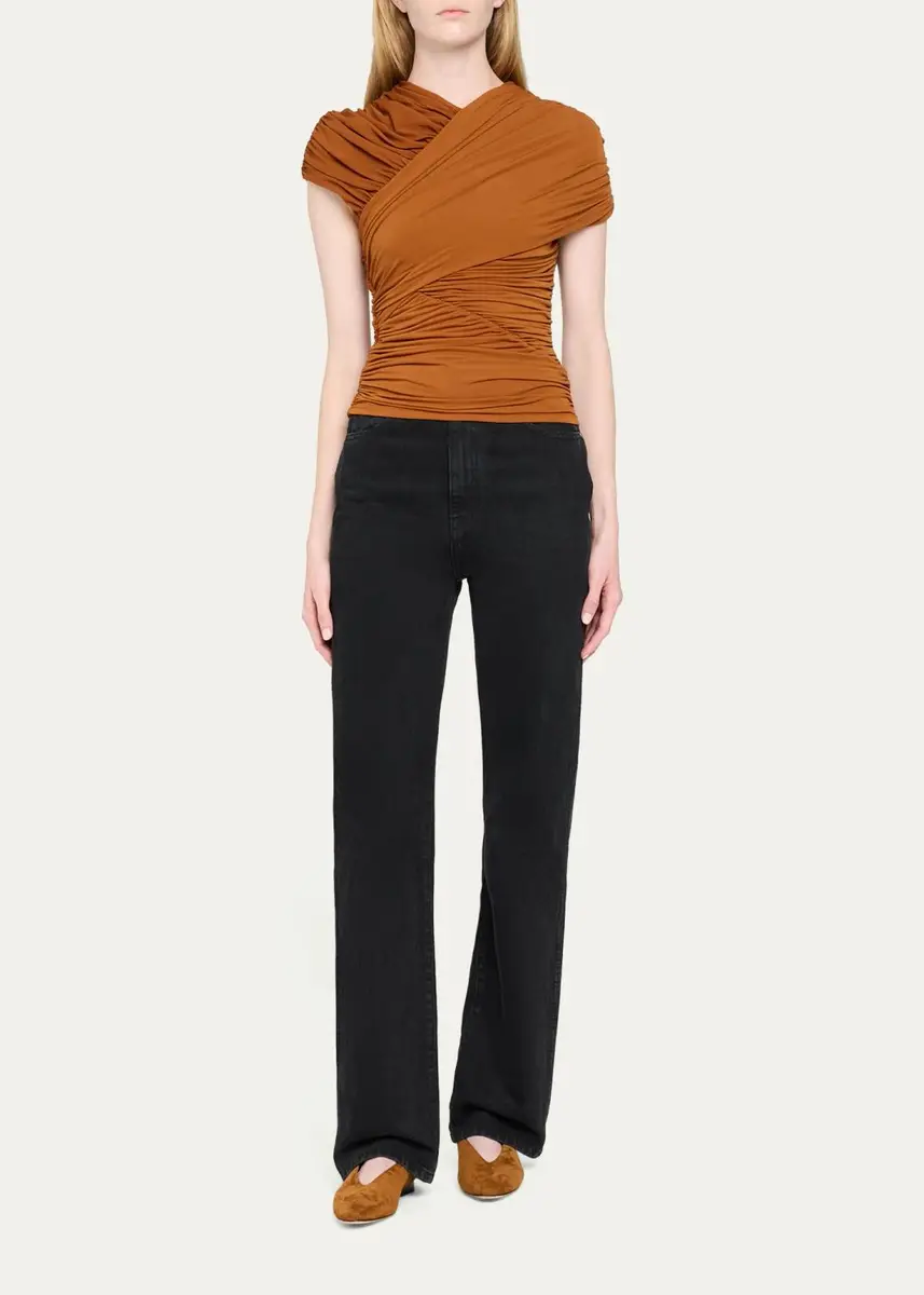 Ronny Kobo Montana Ruched Cap-Sleeve Top | Thumbnail 2 Ronny Kobo Montana Ruched Cap-Sleeve Top | Thumbnail 2