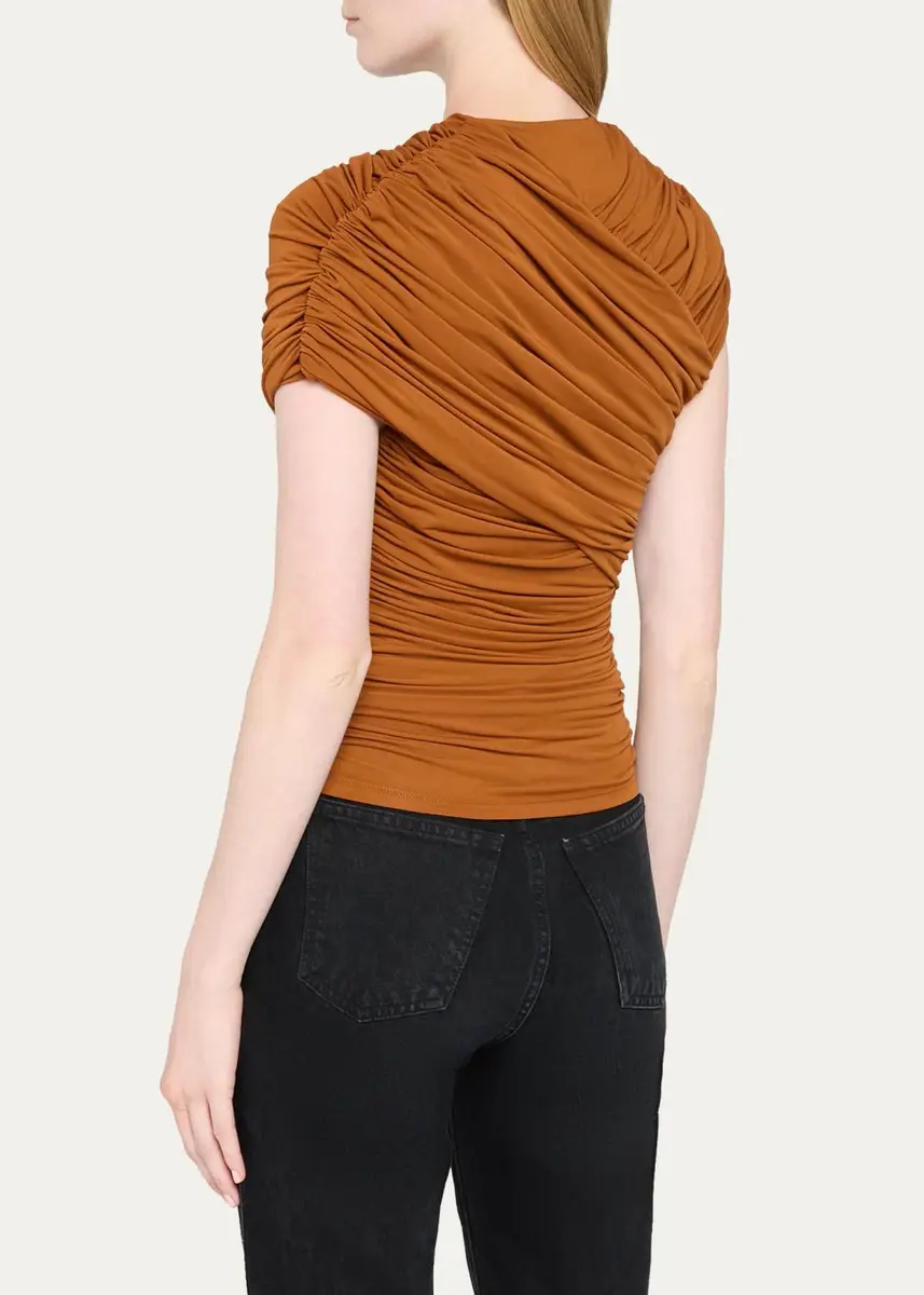 Ronny Kobo Montana Ruched Cap-Sleeve Top | Thumbnail 3 Ronny Kobo Montana Ruched Cap-Sleeve Top | Thumbnail 3