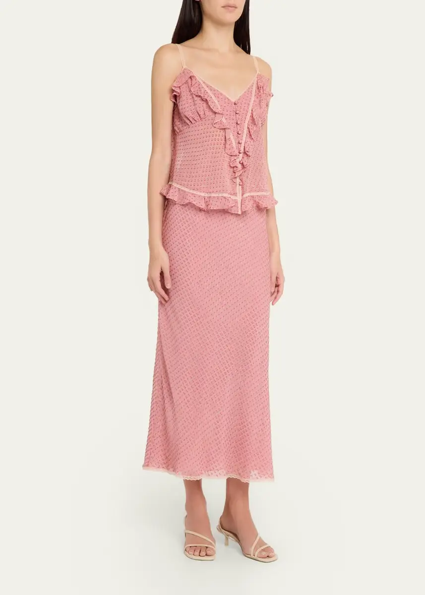 LoveShackFancy Mariem Fil Coupé Lace-Trim Maxi Skirt | Thumbnail 2 LoveShackFancy Mariem Fil Coupé Lace-Trim Maxi Skirt | Thumbnail 2