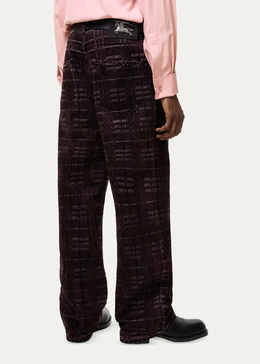 Burberry Men's Relaxed-Fit Check Jeans | Thumbnail 3 Burberry Men's Relaxed-Fit Check Jeans | Thumbnail 3