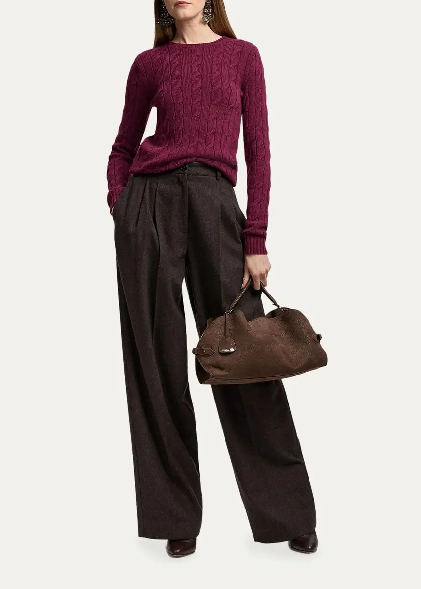 Ralph Lauren Collection Cable-Knit Cashmere Crewneck Sweater | Thumbnail 2 Ralph Lauren Collection Cable-Knit Cashmere Crewneck Sweater | Thumbnail 2