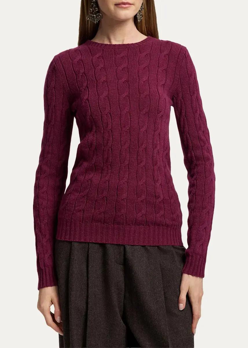 Ralph Lauren Collection Cable-Knit Cashmere Crewneck Sweater | Thumbnail 4 Ralph Lauren Collection Cable-Knit Cashmere Crewneck Sweater | Thumbnail 4