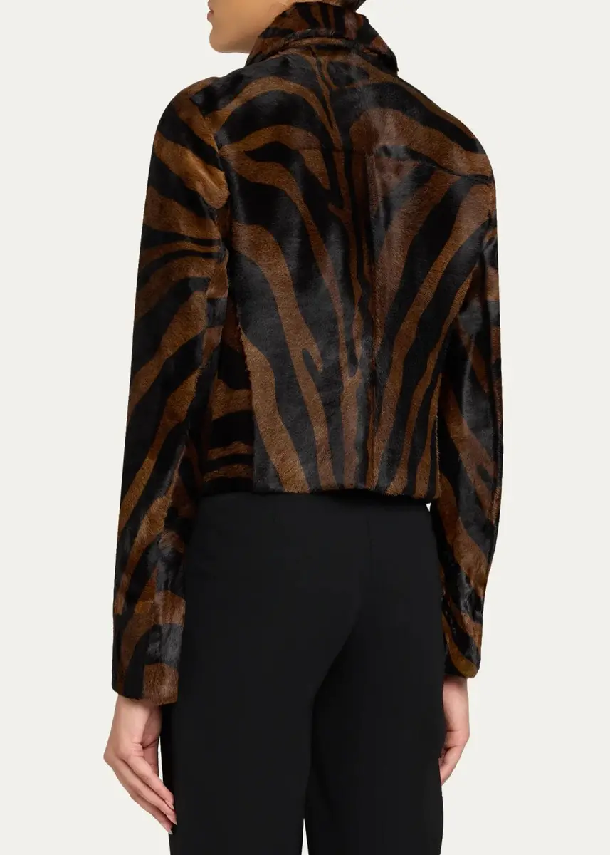 Simkhai Daria Zebra Calf Hair Jacket | Thumbnail 3 Simkhai Daria Zebra Calf Hair Jacket | Thumbnail 3