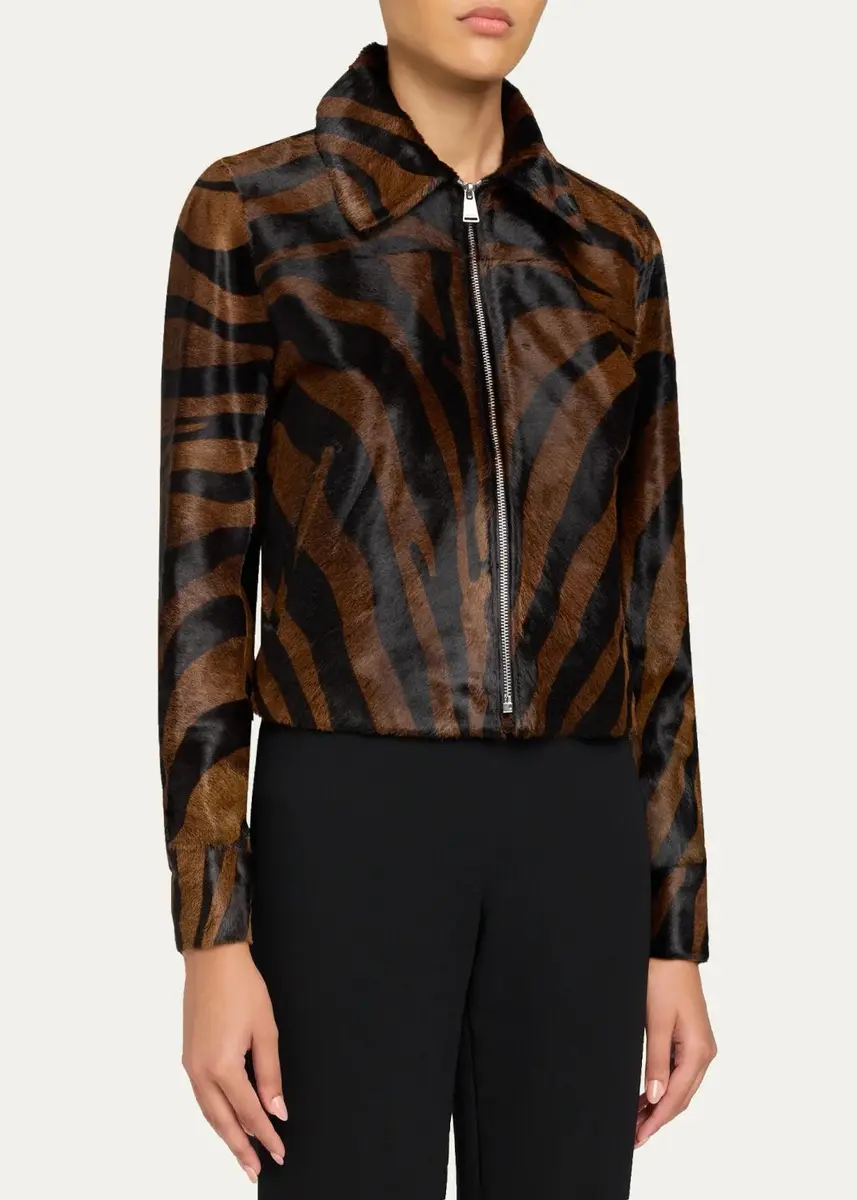 Simkhai Daria Zebra Calf Hair Jacket | Thumbnail 4 Simkhai Daria Zebra Calf Hair Jacket | Thumbnail 4