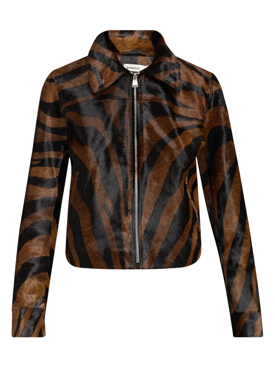 Simkhai Daria Zebra Calf Hair Jacket