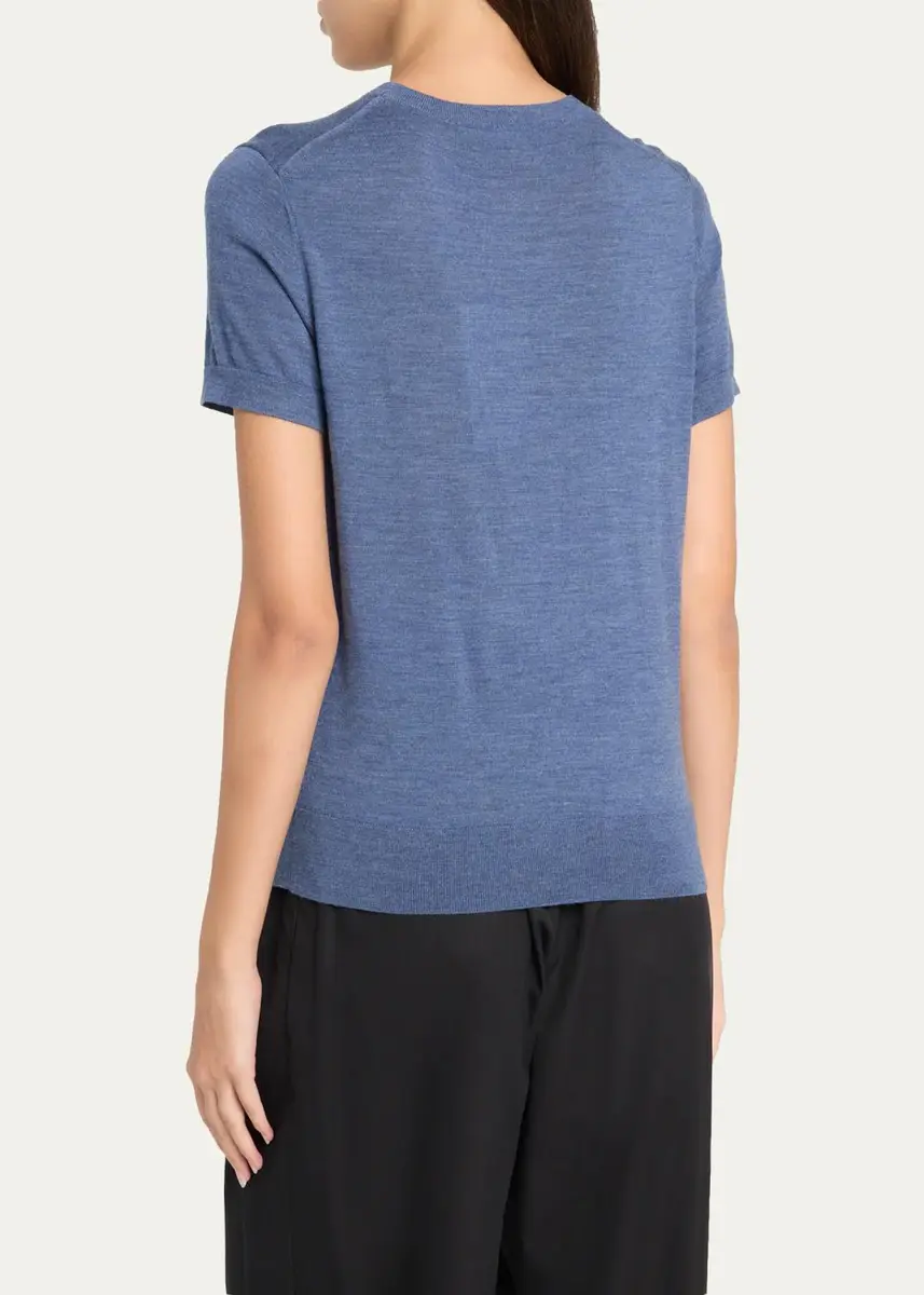 Theory Regal Merino Wool Short-Sleeve Crew T-Shirt | Thumbnail 12