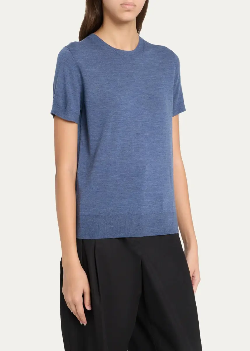 Theory Regal Merino Wool Short-Sleeve Crew T-Shirt | Thumbnail 13