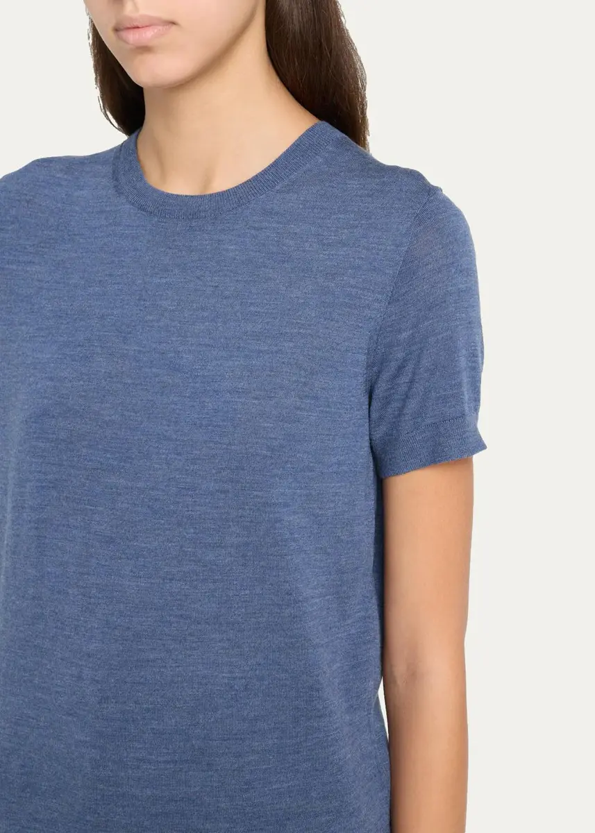 Theory Regal Merino Wool Short-Sleeve Crew T-Shirt | Thumbnail 14