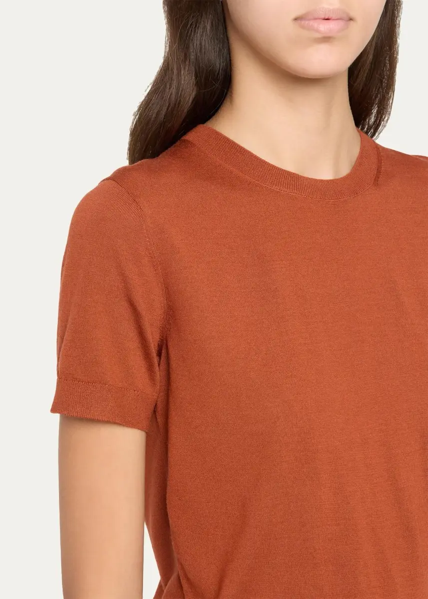 Theory Regal Merino Wool Short-Sleeve Crew T-Shirt | Thumbnail 5