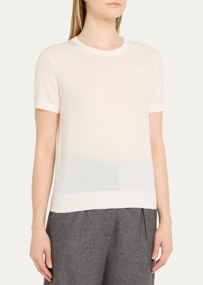 Theory Regal Merino Wool Short-Sleeve Crew T-Shirt | Thumbnail 8