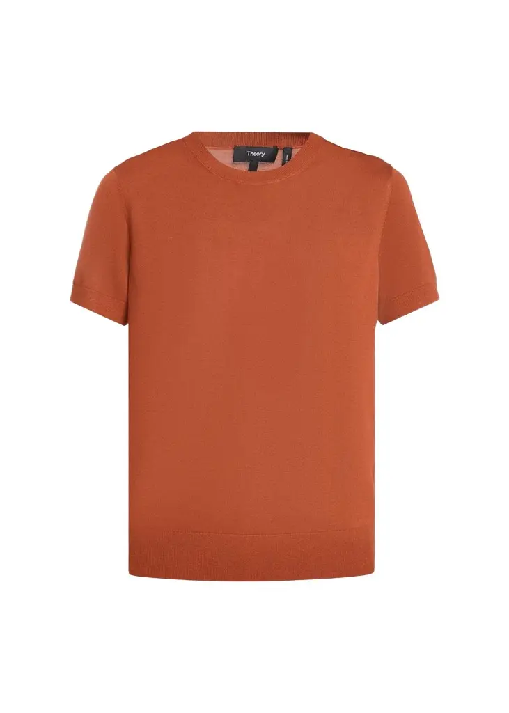 Theory Regal Merino Wool Short-Sleeve Crew T-Shirt